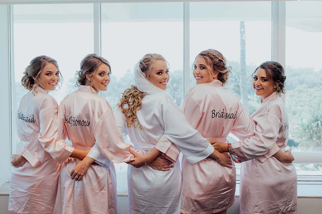 bride with bridesmaids gold coast