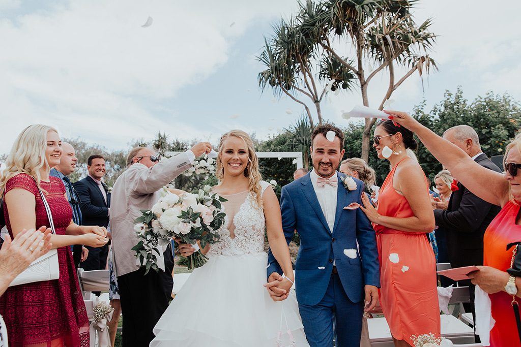 gold coast wedding ceremony exit