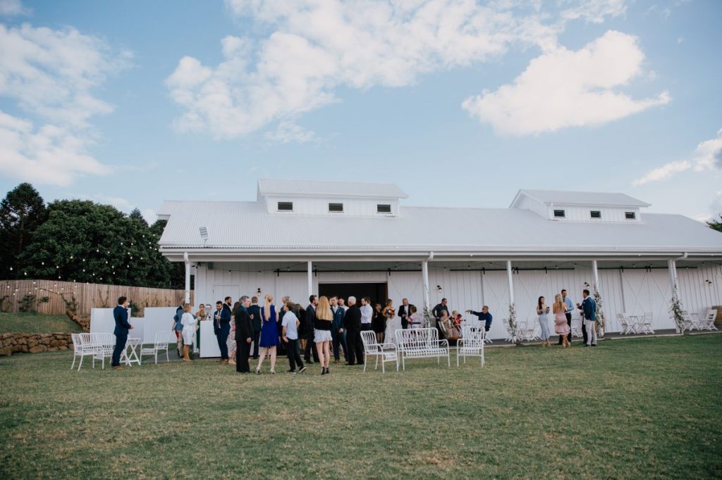 Summergrove Estate barn with wedding guests