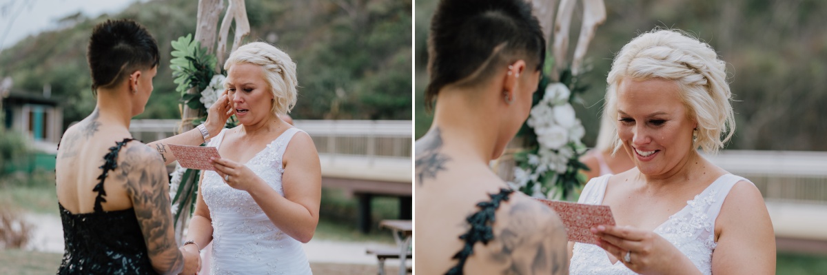 ceremony vows during Gold Coast elopement