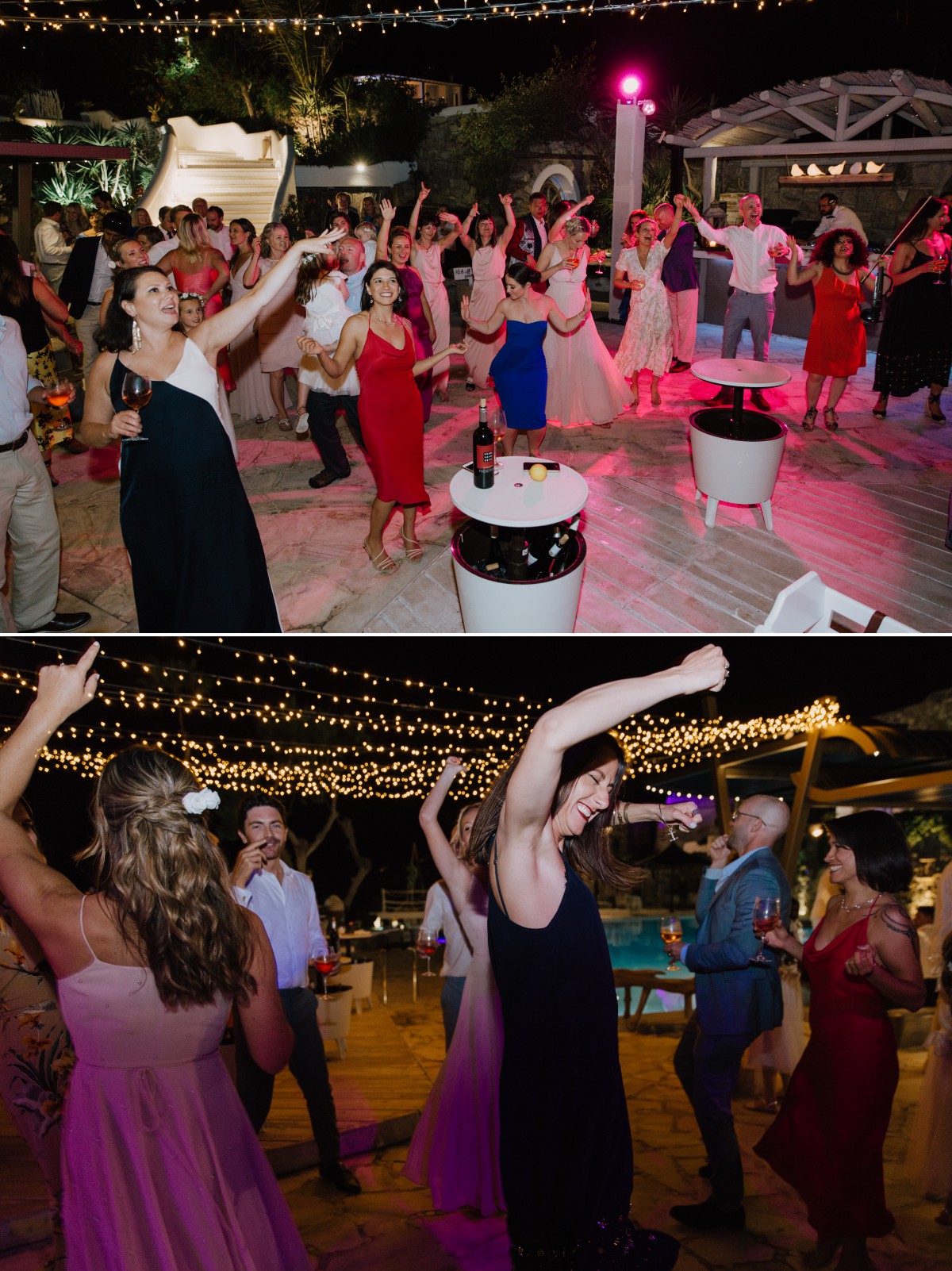 Mykonos wedding guests party