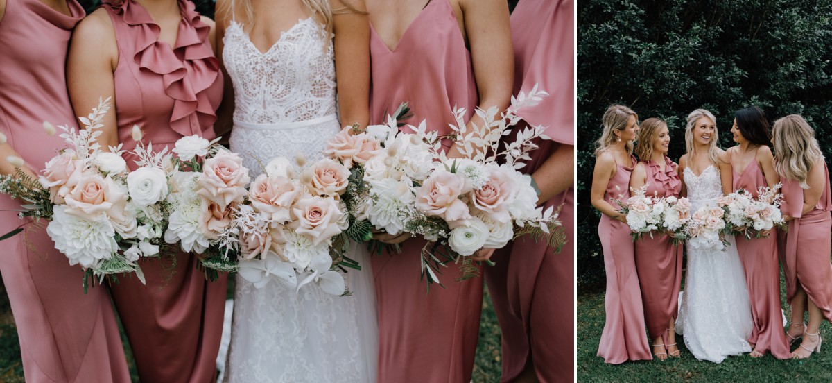 Bridesmaids and flowers