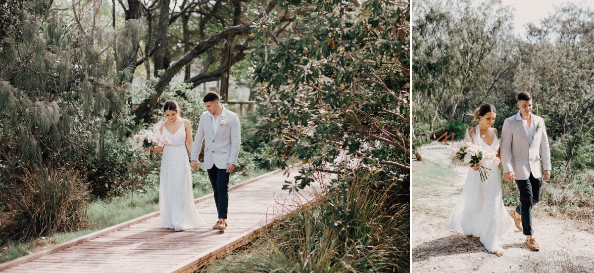 elopement couple walking to ceremony