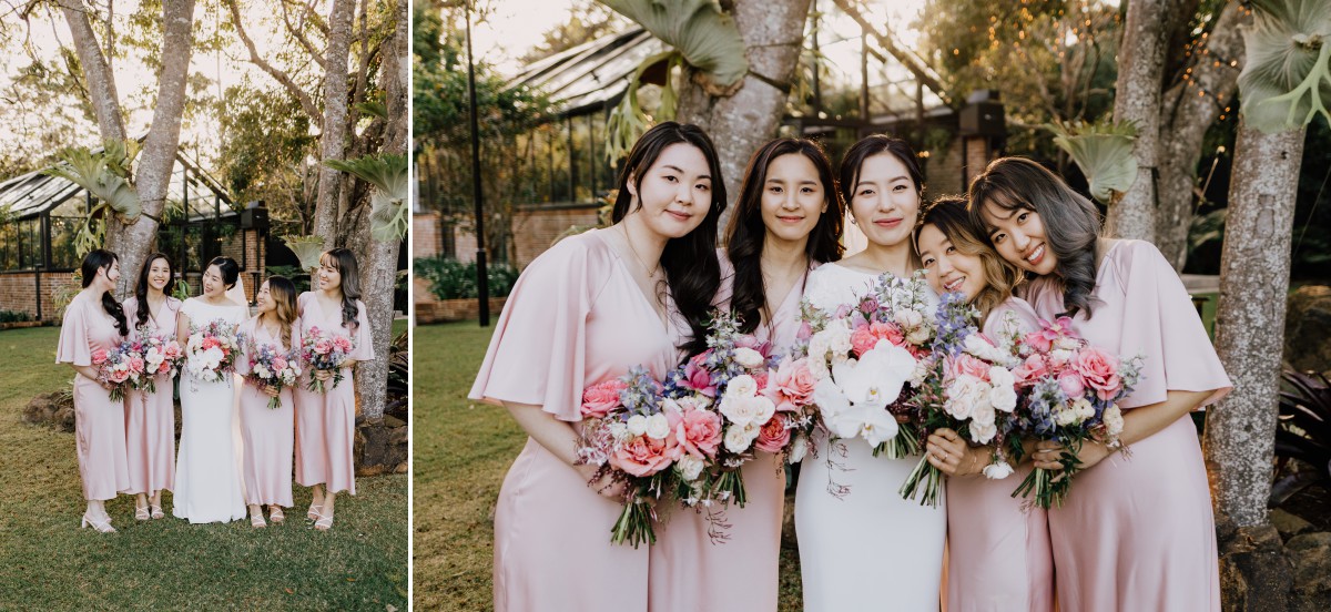 bride and bridesmaids at The Valley Estate