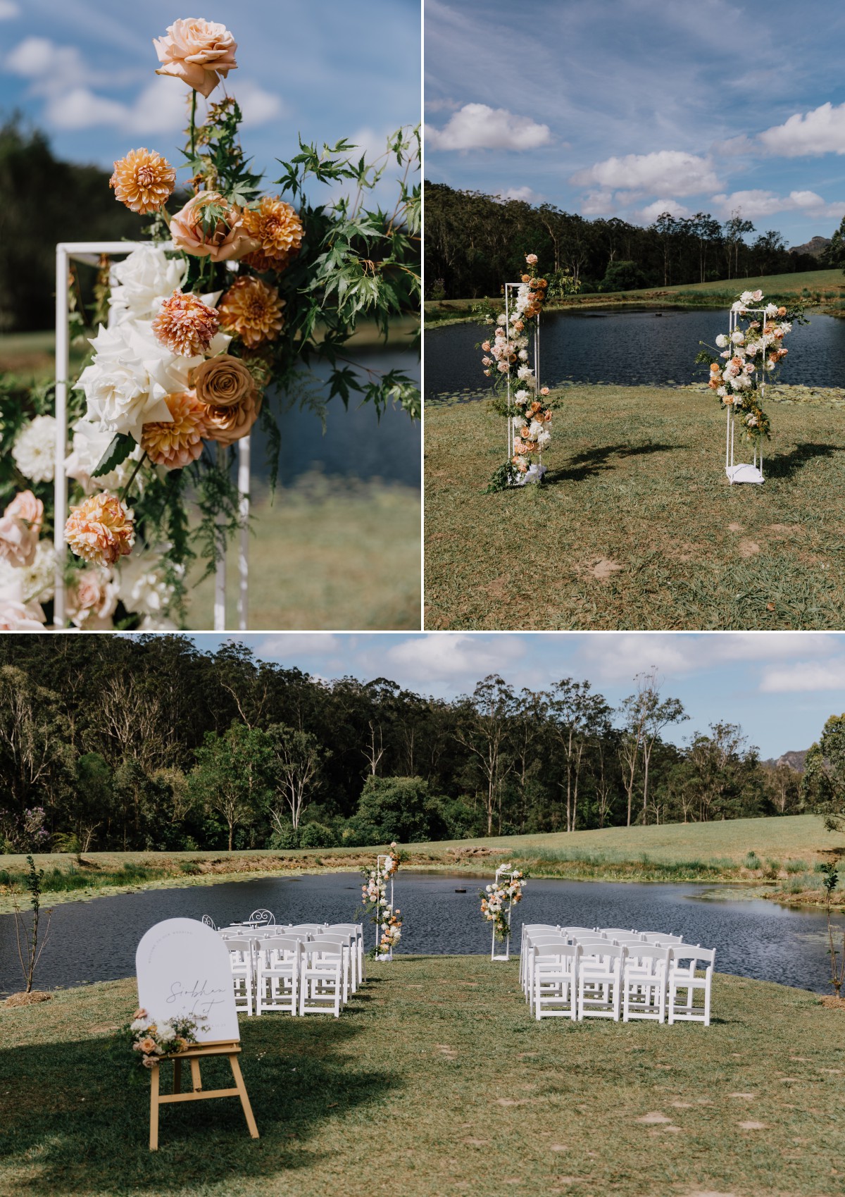 wedding ceremony at Gold Coast Farm House