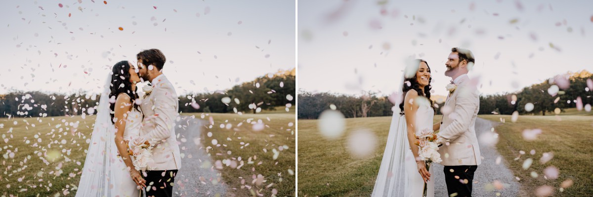 Confetti on wedding day