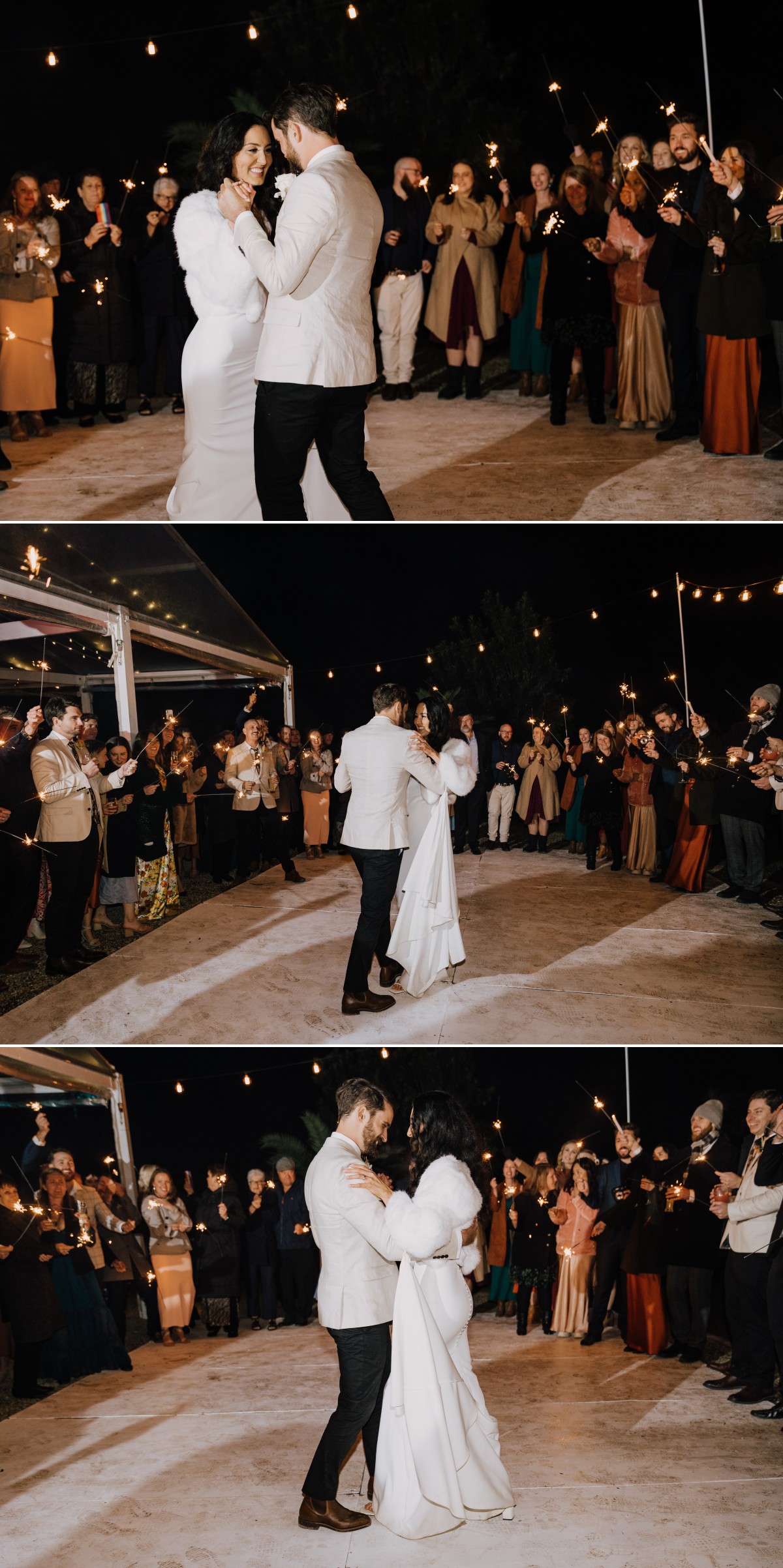 wedding first dance with sparklers