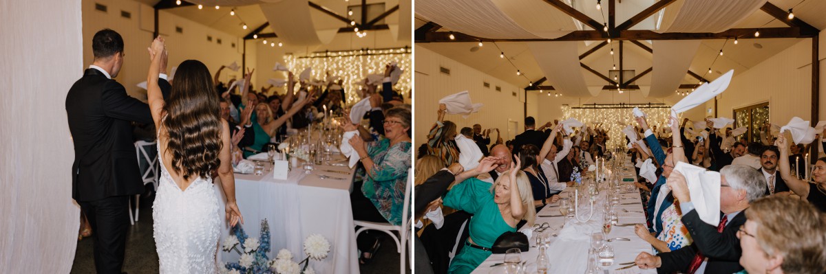 Bride & Groom enter wedding reception