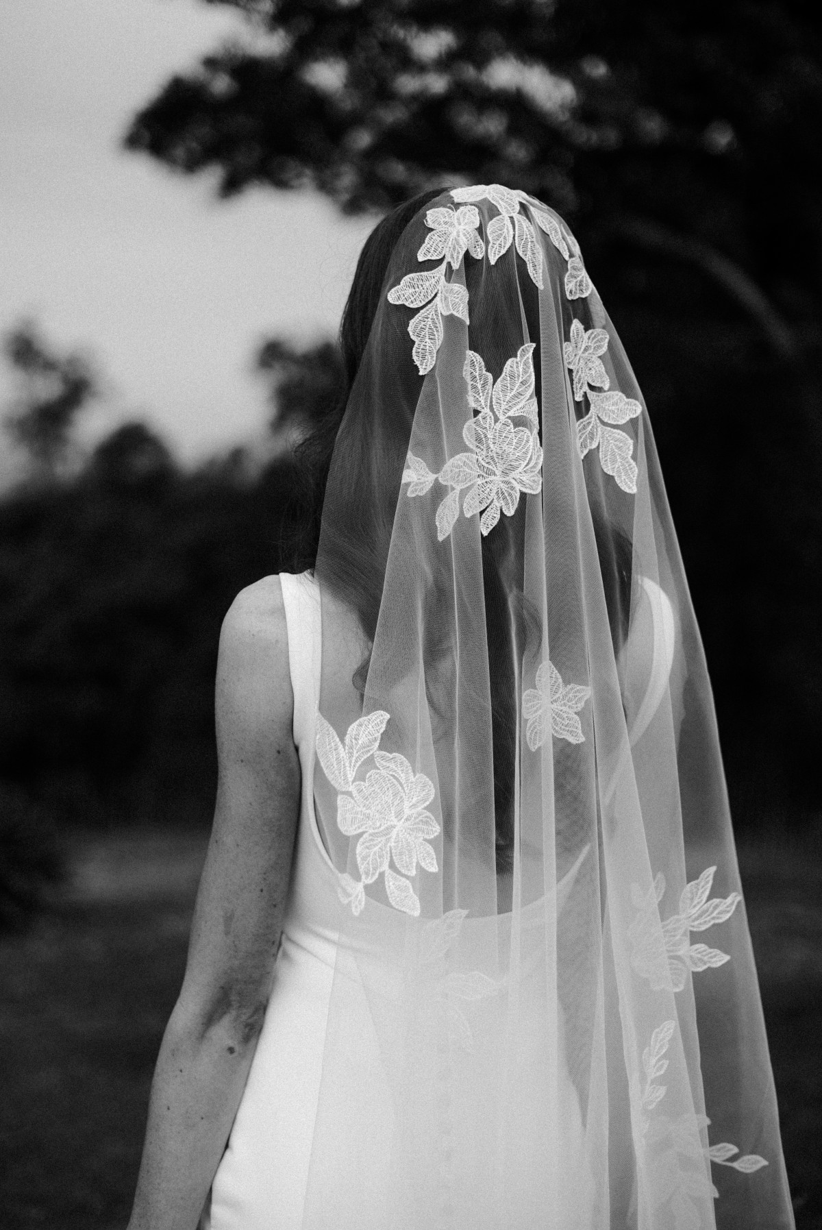 black and white editorial wedding photo