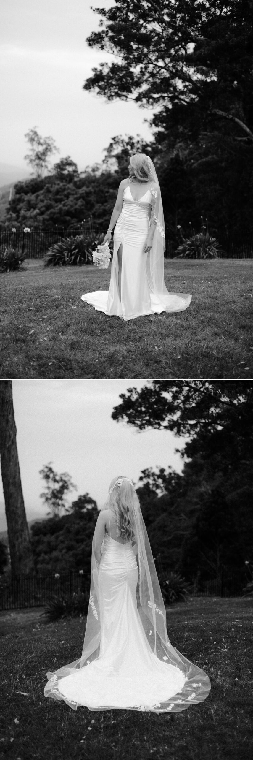 black and white editorial wedding photo