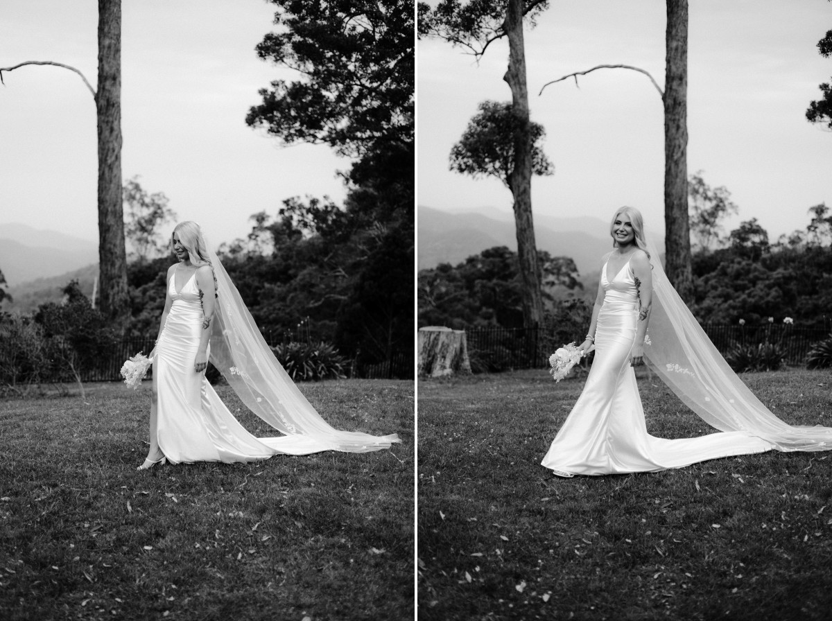 black and white editorial wedding photo