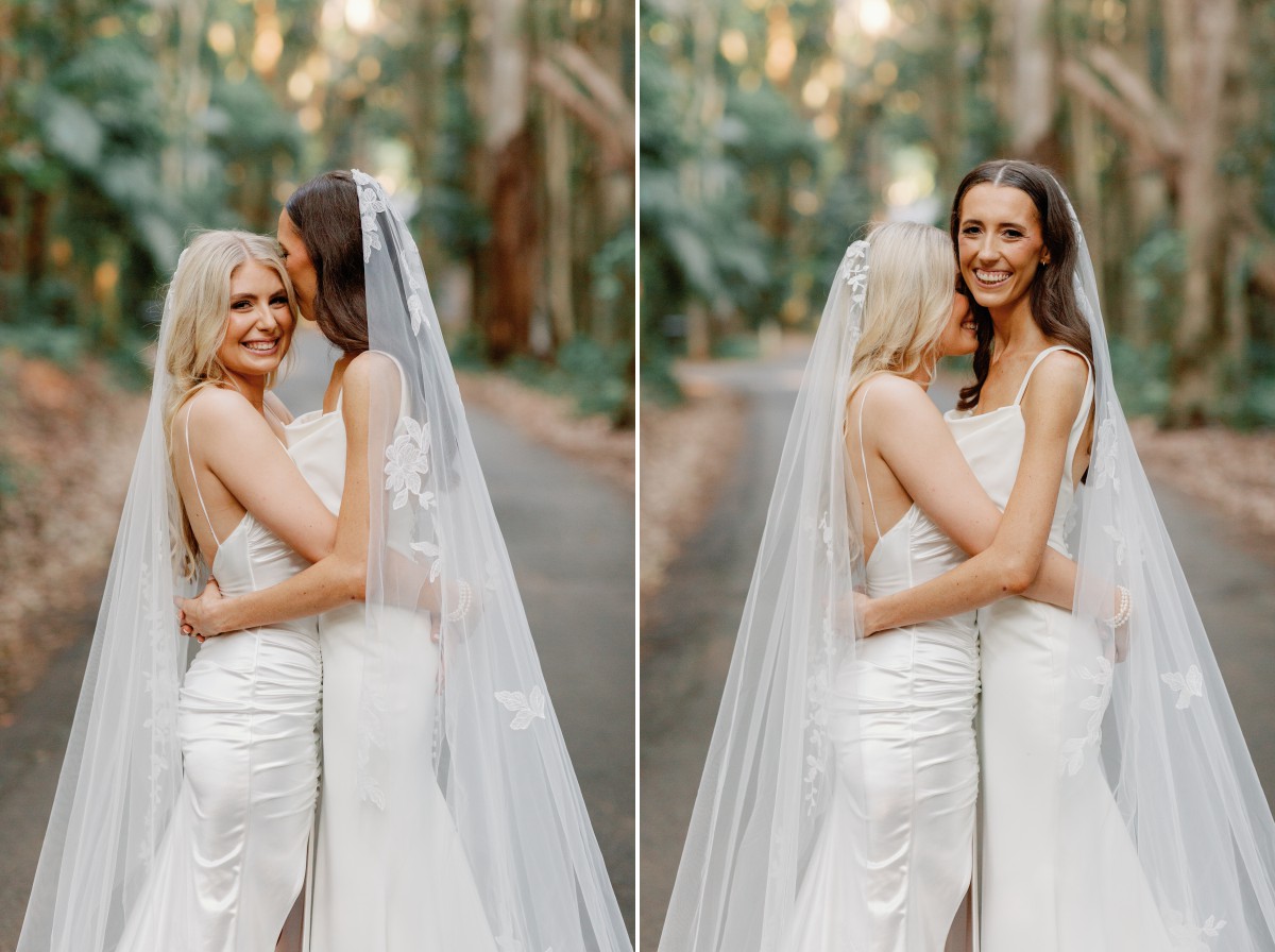 2 brides on their wedding day in Mount Tamborine