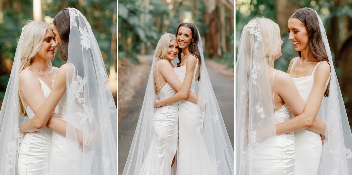 2 brides on their wedding day in Mount Tamborine