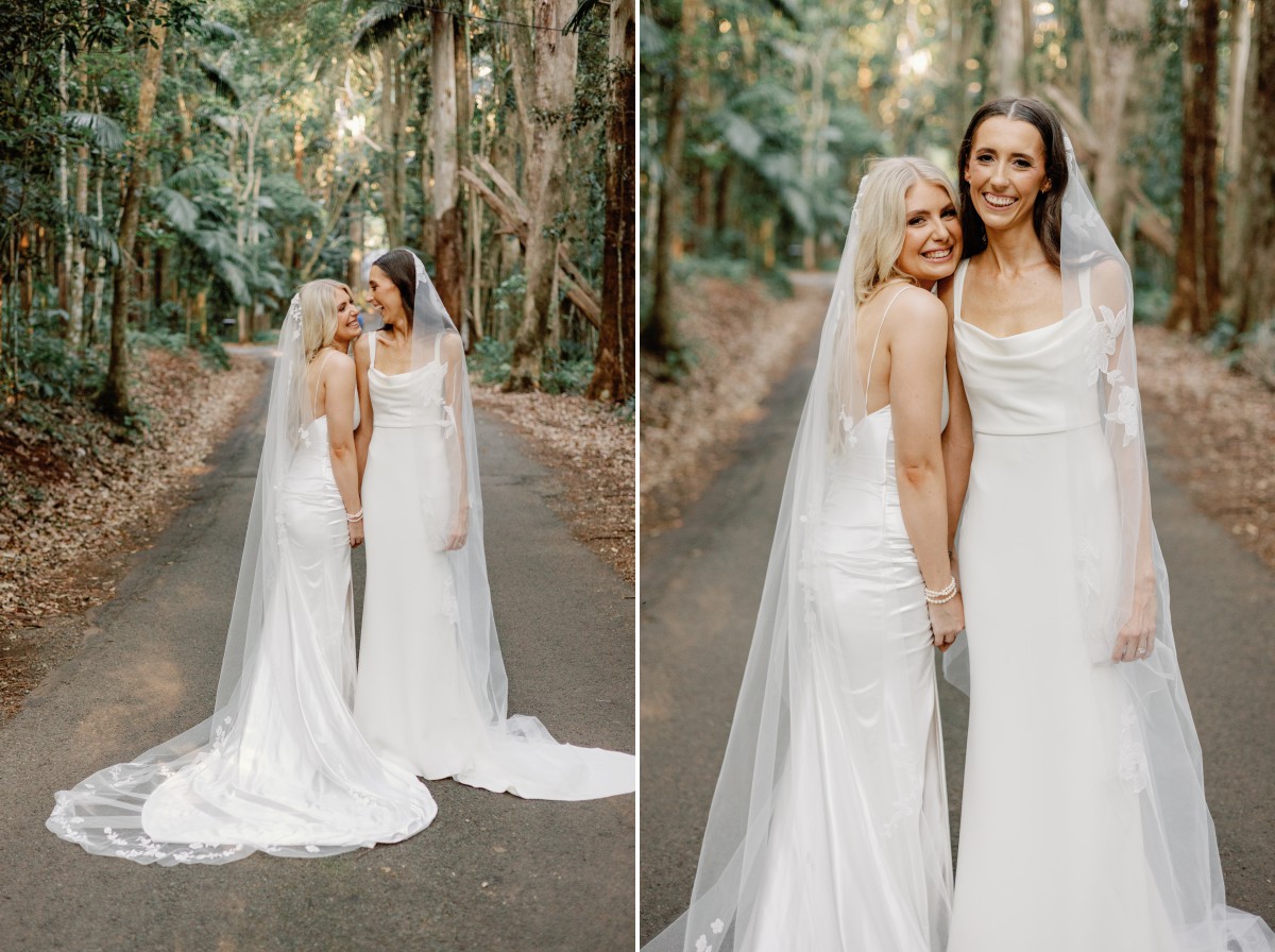 2 brides on their wedding day