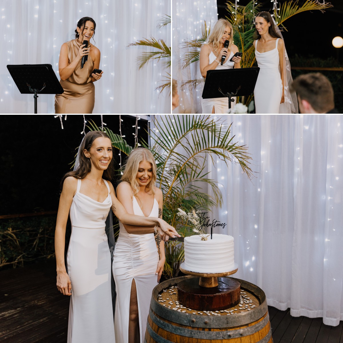 wedding speeches and cake cut, Mount Tamborine