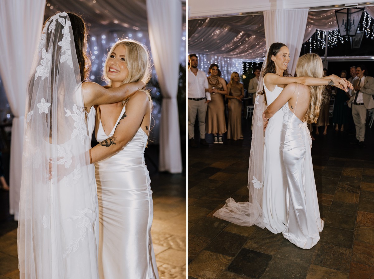 2 brides first dance wedding photo