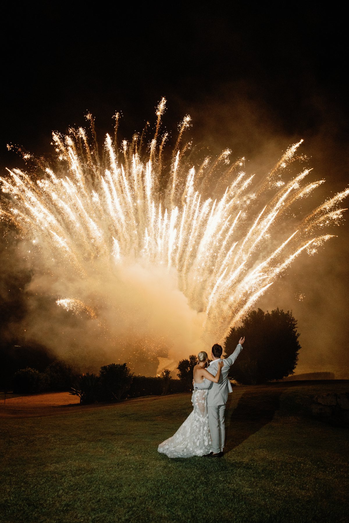 Luxury wedding fireworks captured by photographer Kirk Willcox Photography