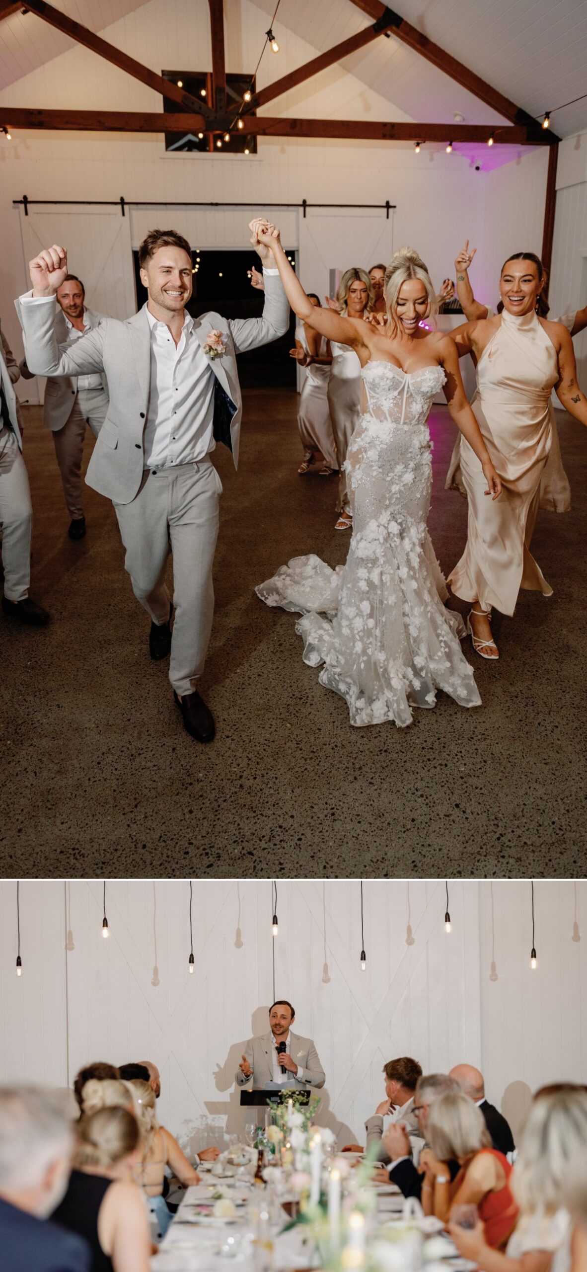 Bride and groom Wedding reception entrance