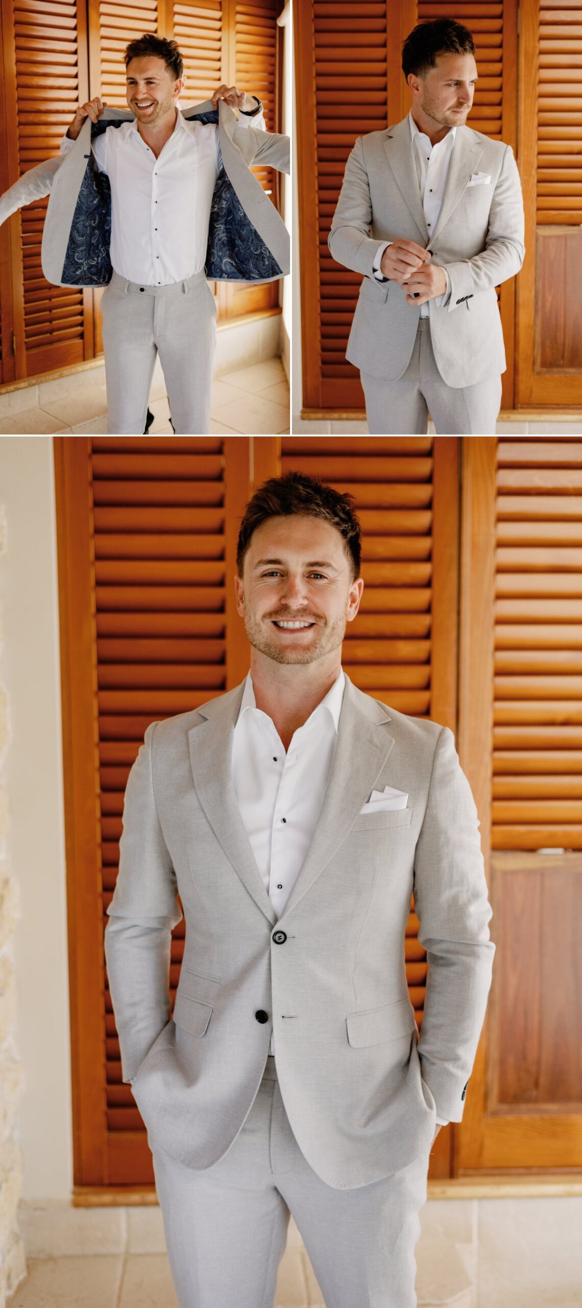 Groom getting ready on wedding day