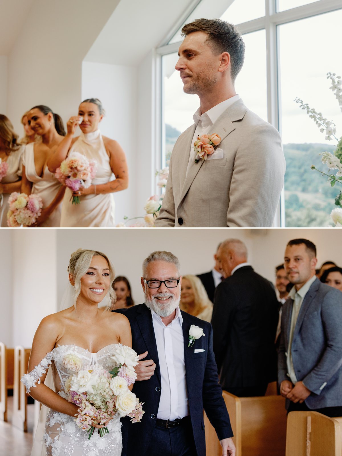 Bride walking down the aisle