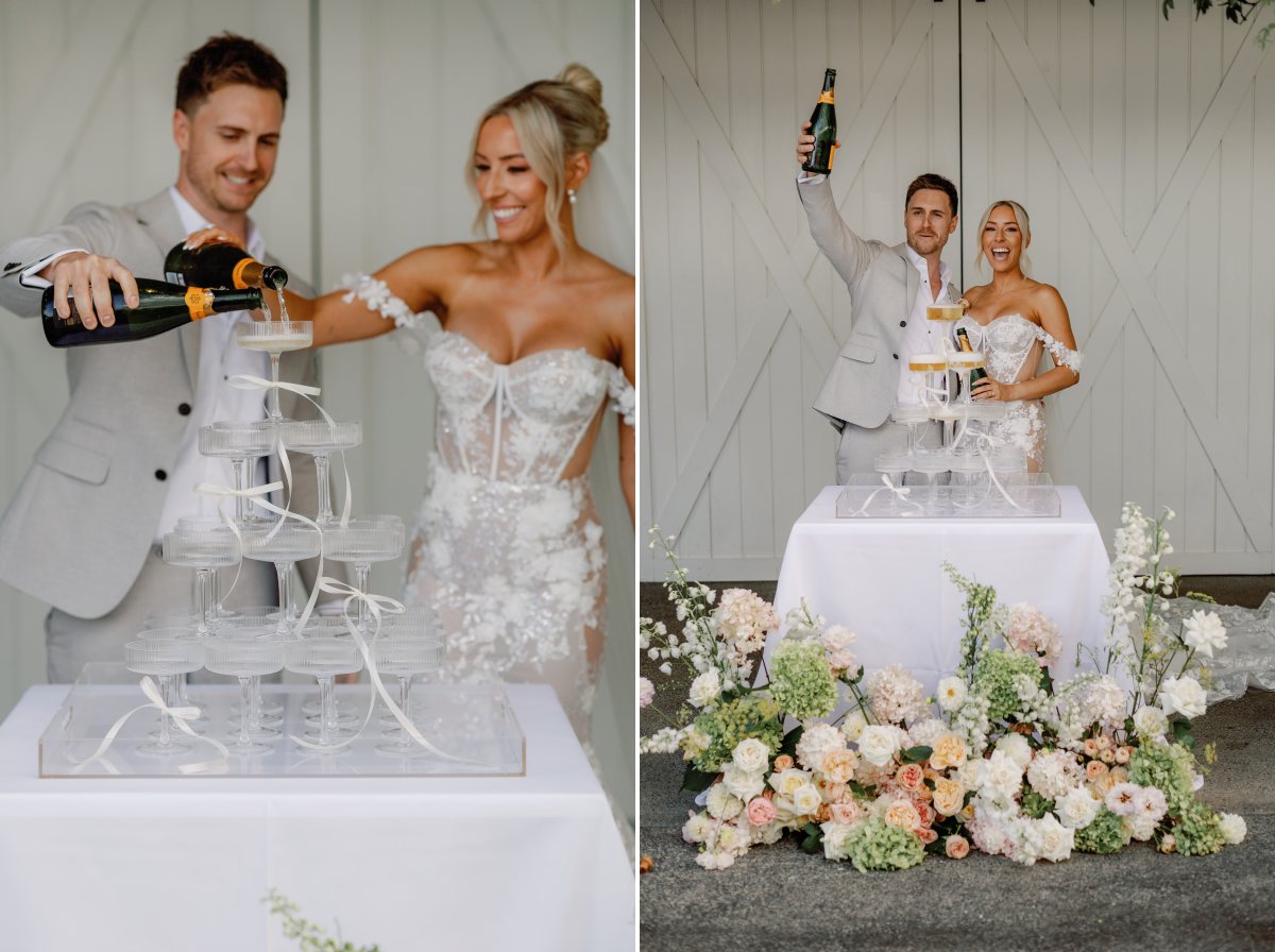 wedding champagne tower