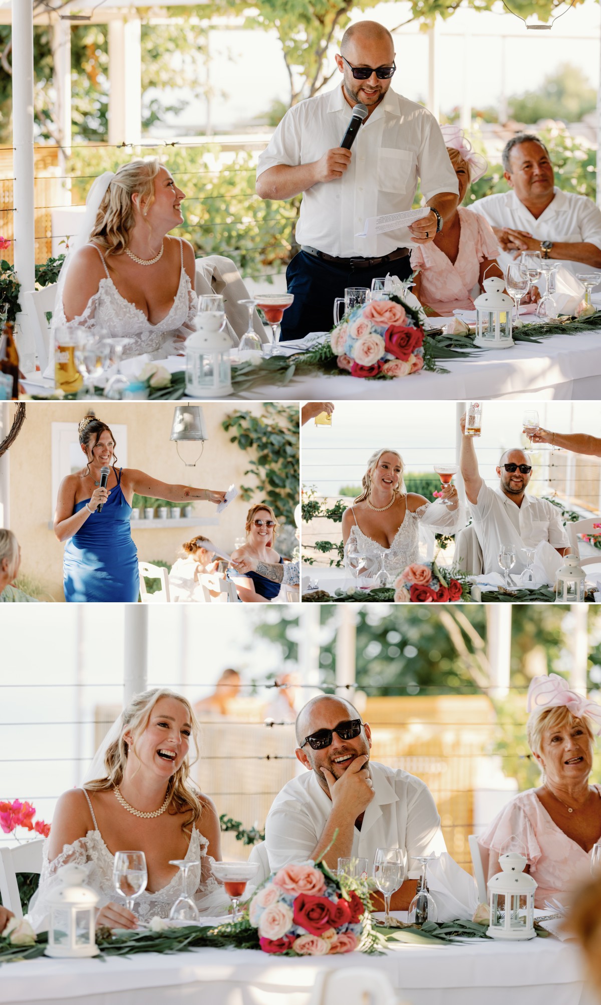 Wedding reception speeches at Atrium Hotel Skiathos