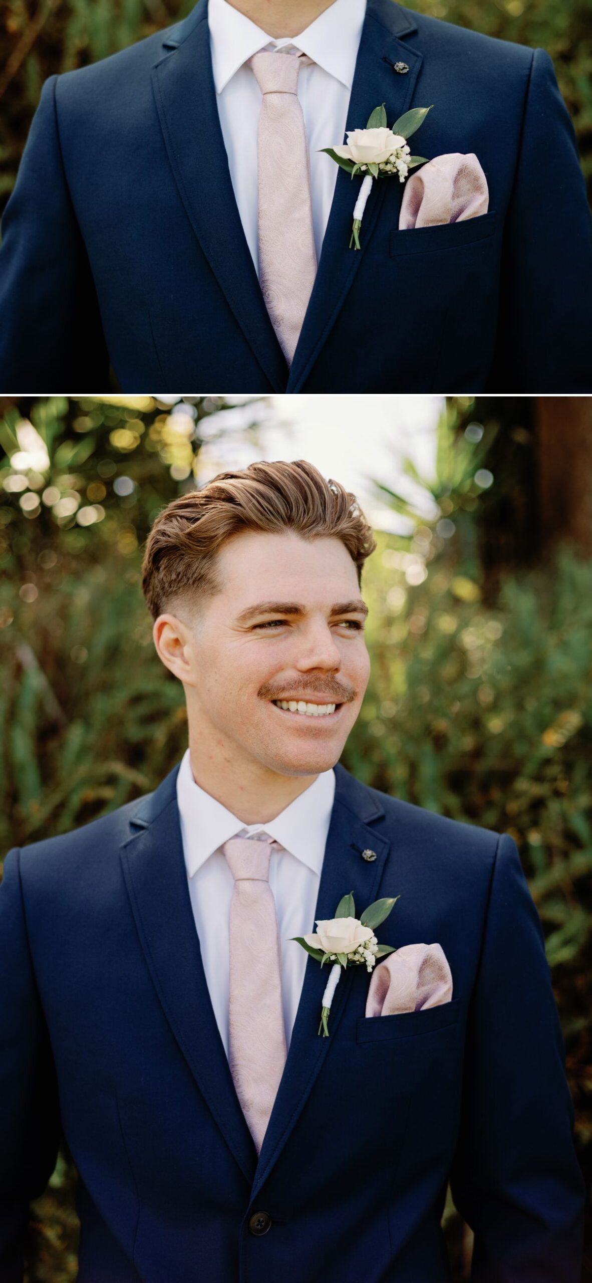 editorial portrait of groom on wedding day