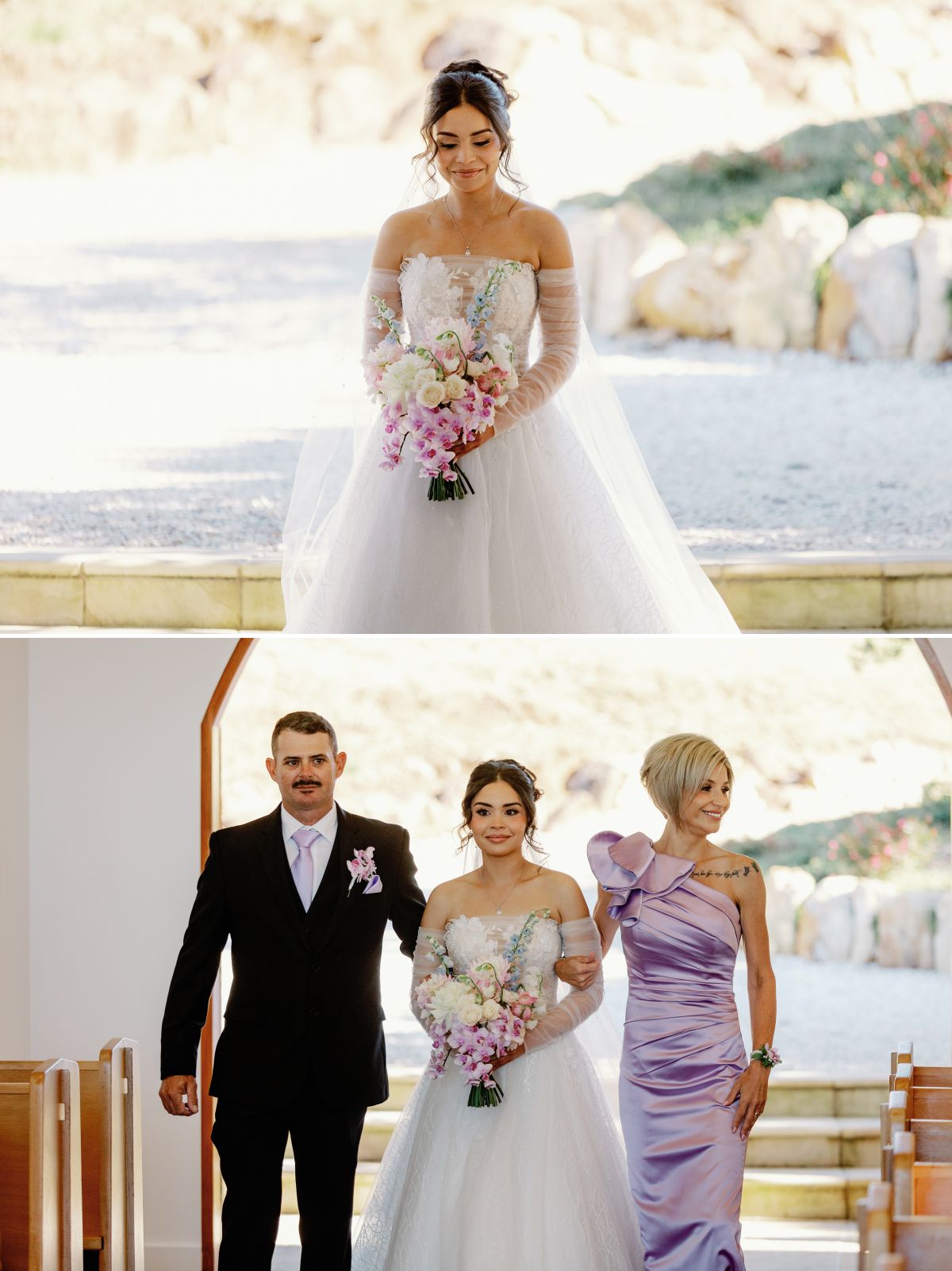 Bride walking down the aisle