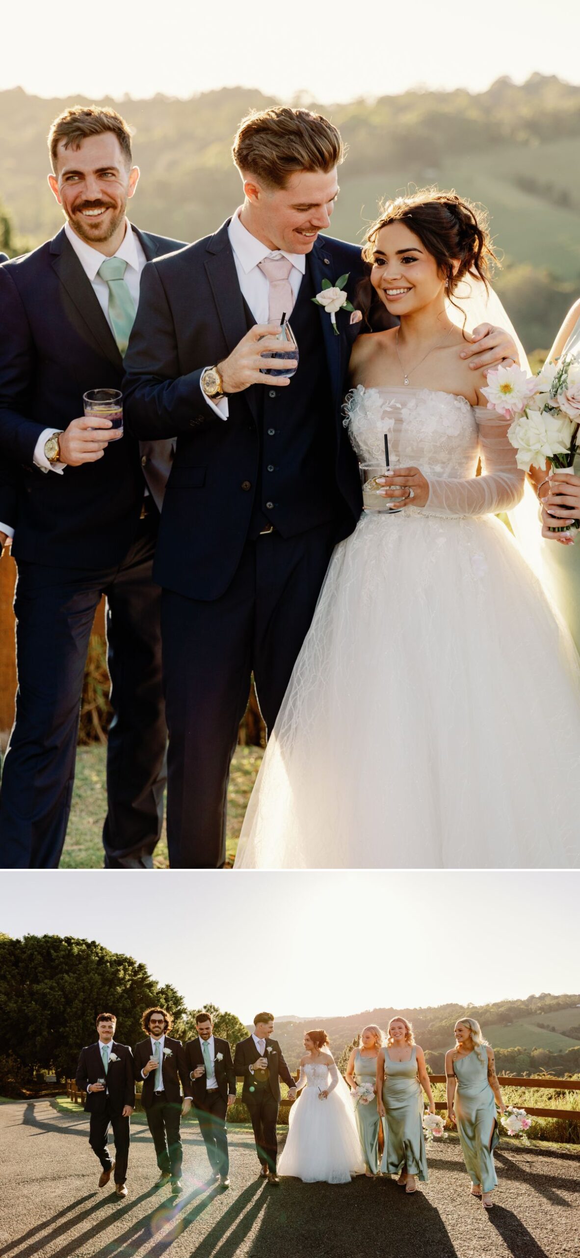 candid wedding bridal party photos