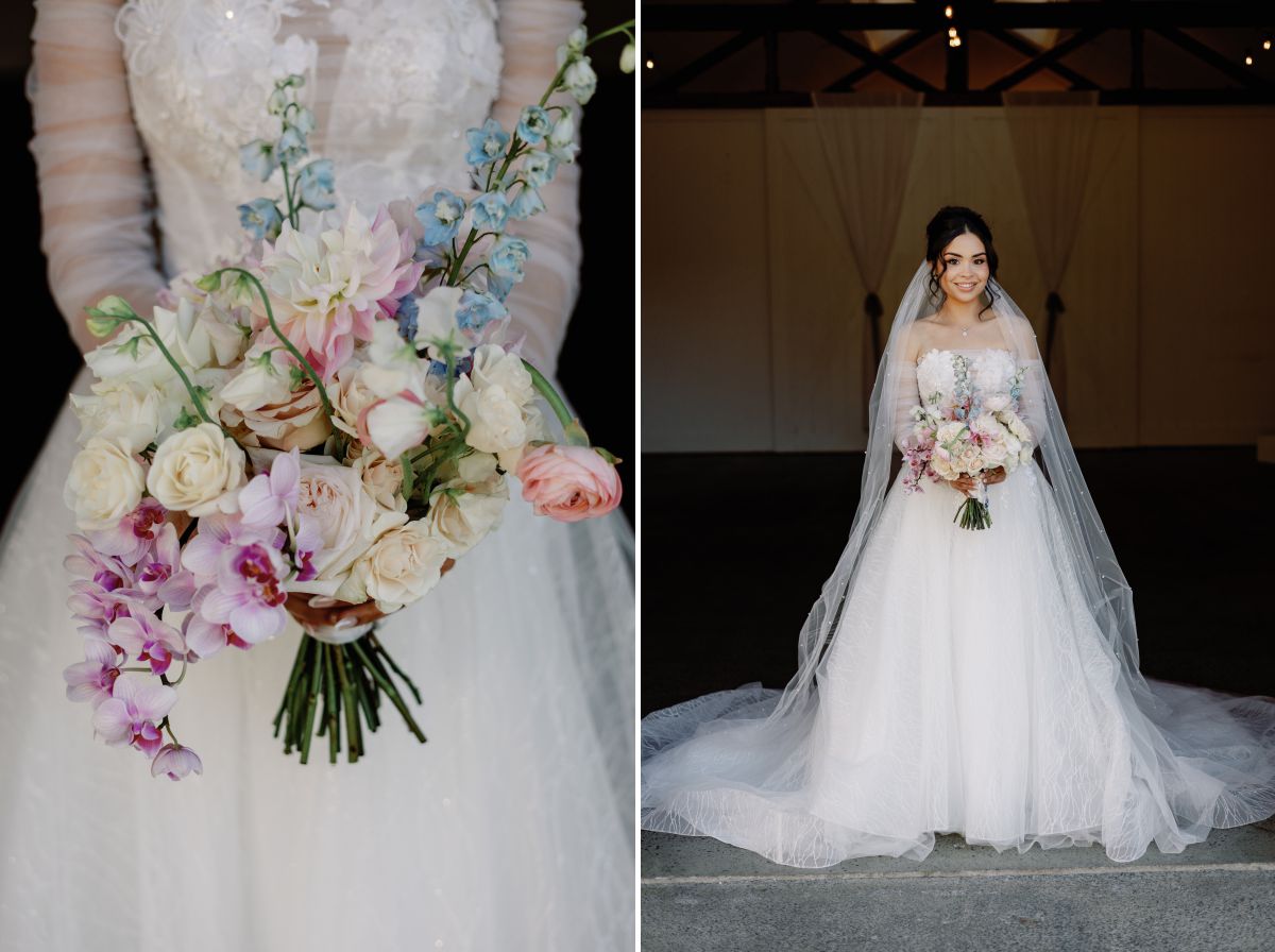 Bride portraits at Summergrove Estate with flowers