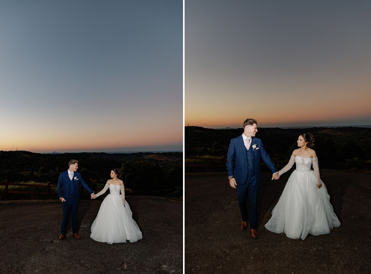 Sunset wedding photography at Summergrove Estate