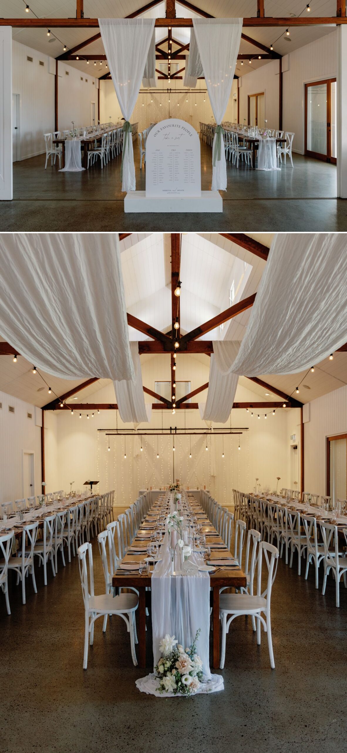 wedding reception styling and drapery