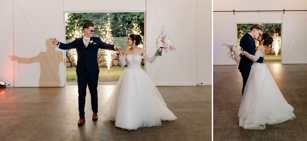 Wedding reception entrance of Bride and Groom