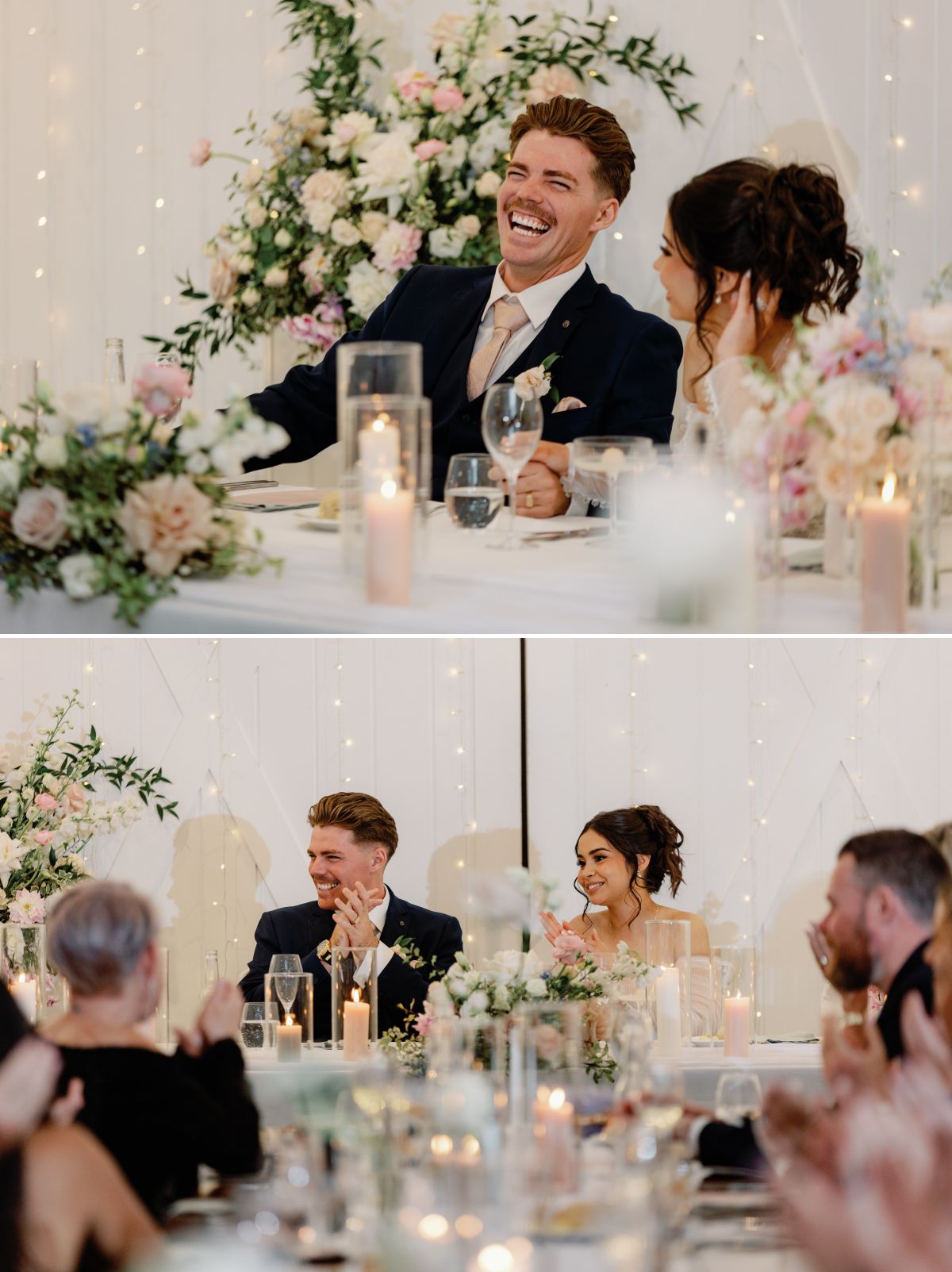 Candid wedding reception photographs