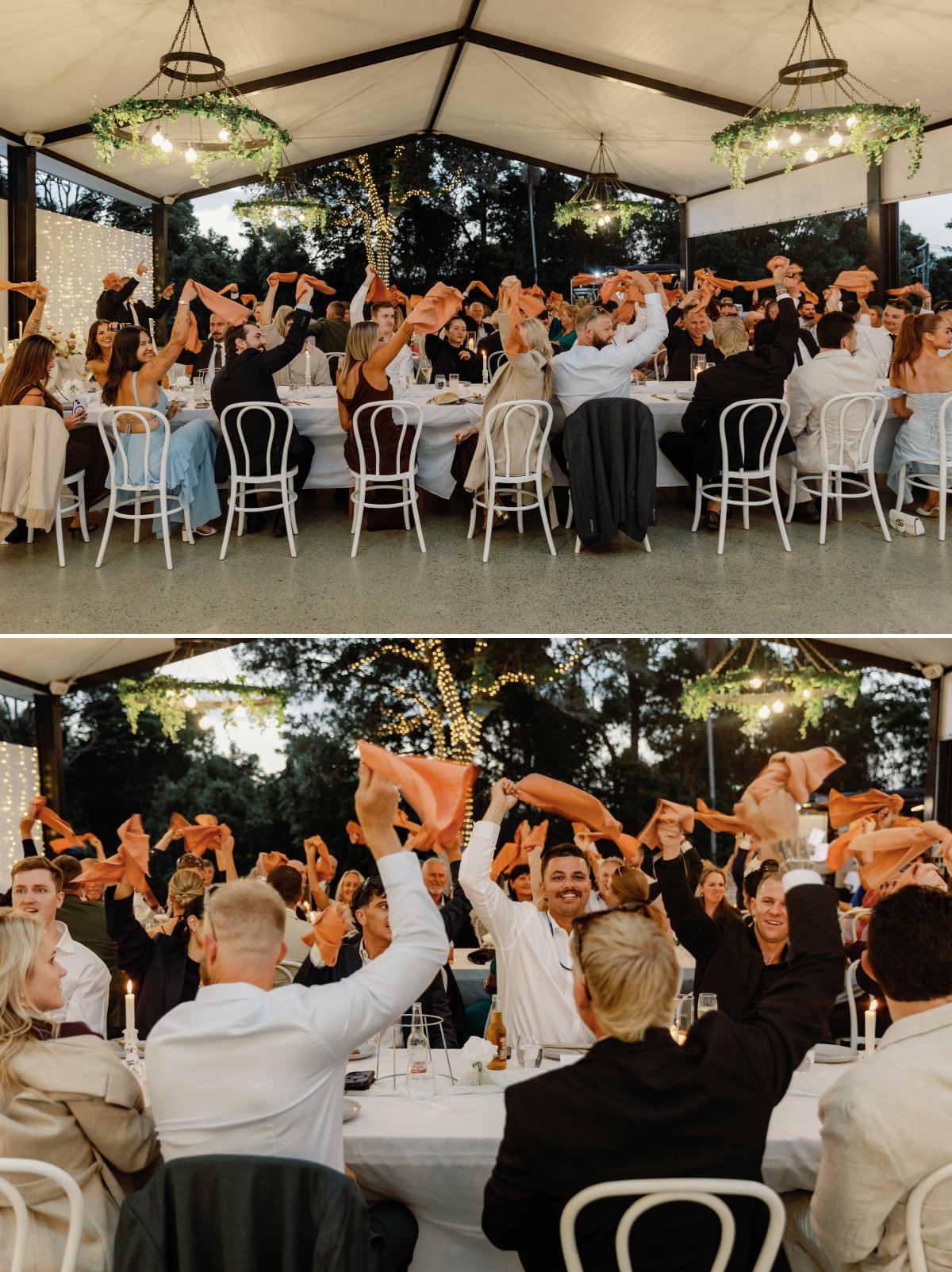 Wedding guests at reception