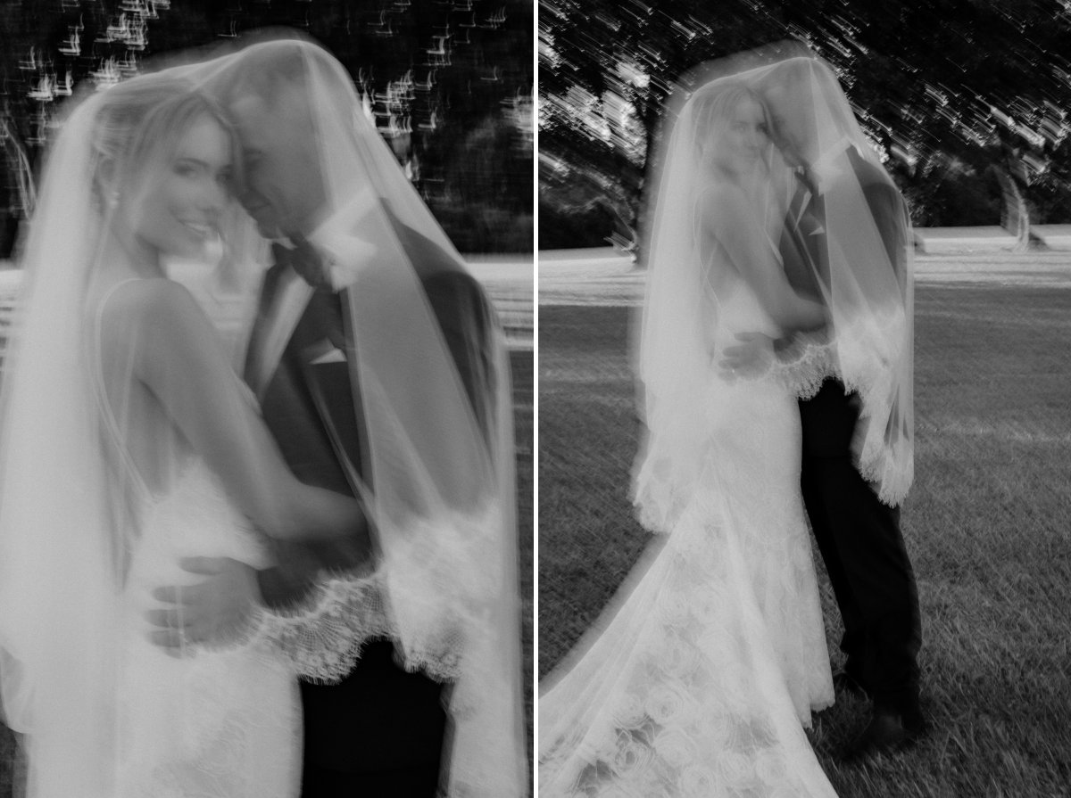 Black & White Wedding veil photos on wedding day