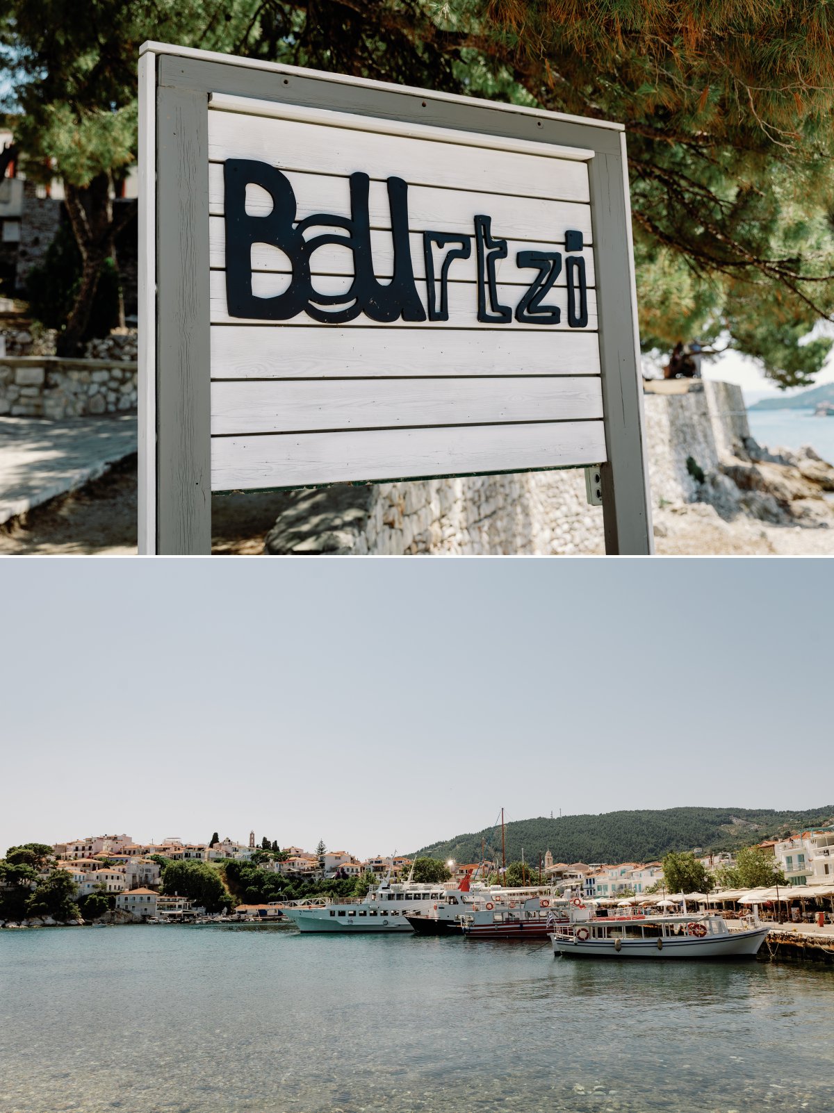 Wedding ceremony at Bourtzi Terrace Skiathos, Greece