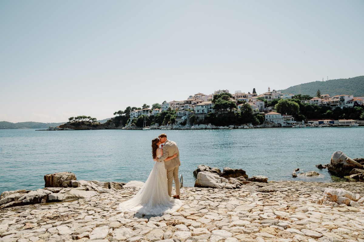 wedding photos in Skiathos, Greece