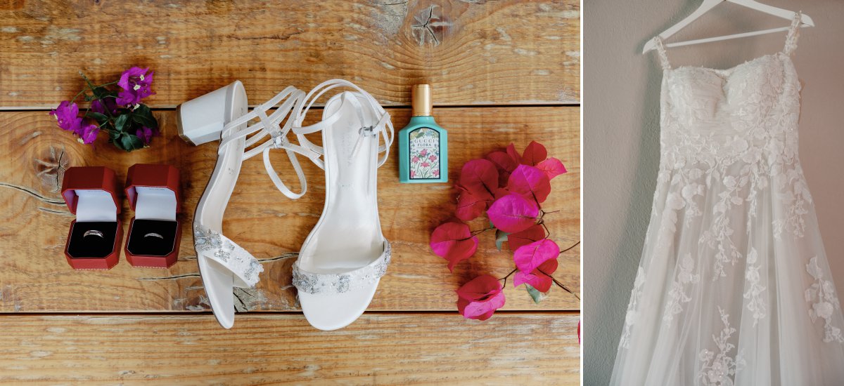 Brides wedding details and accessories