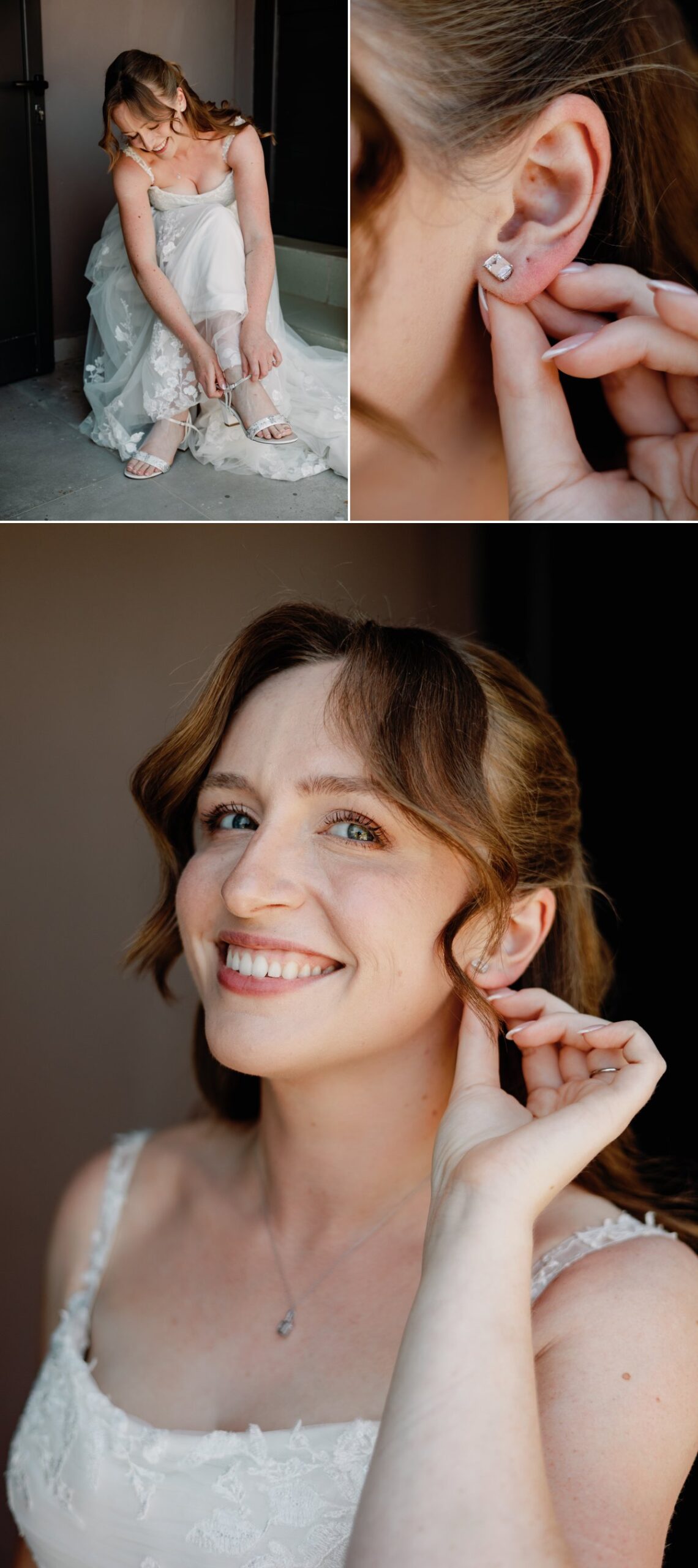 Bride getting ready in Skiathos before wedding in town