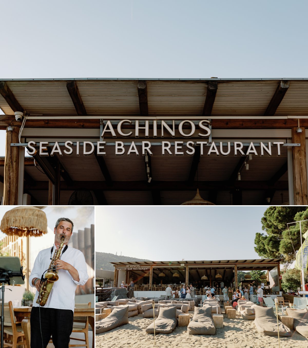 Wedding reception at Achinos Megali Ammos Beach Skiathos