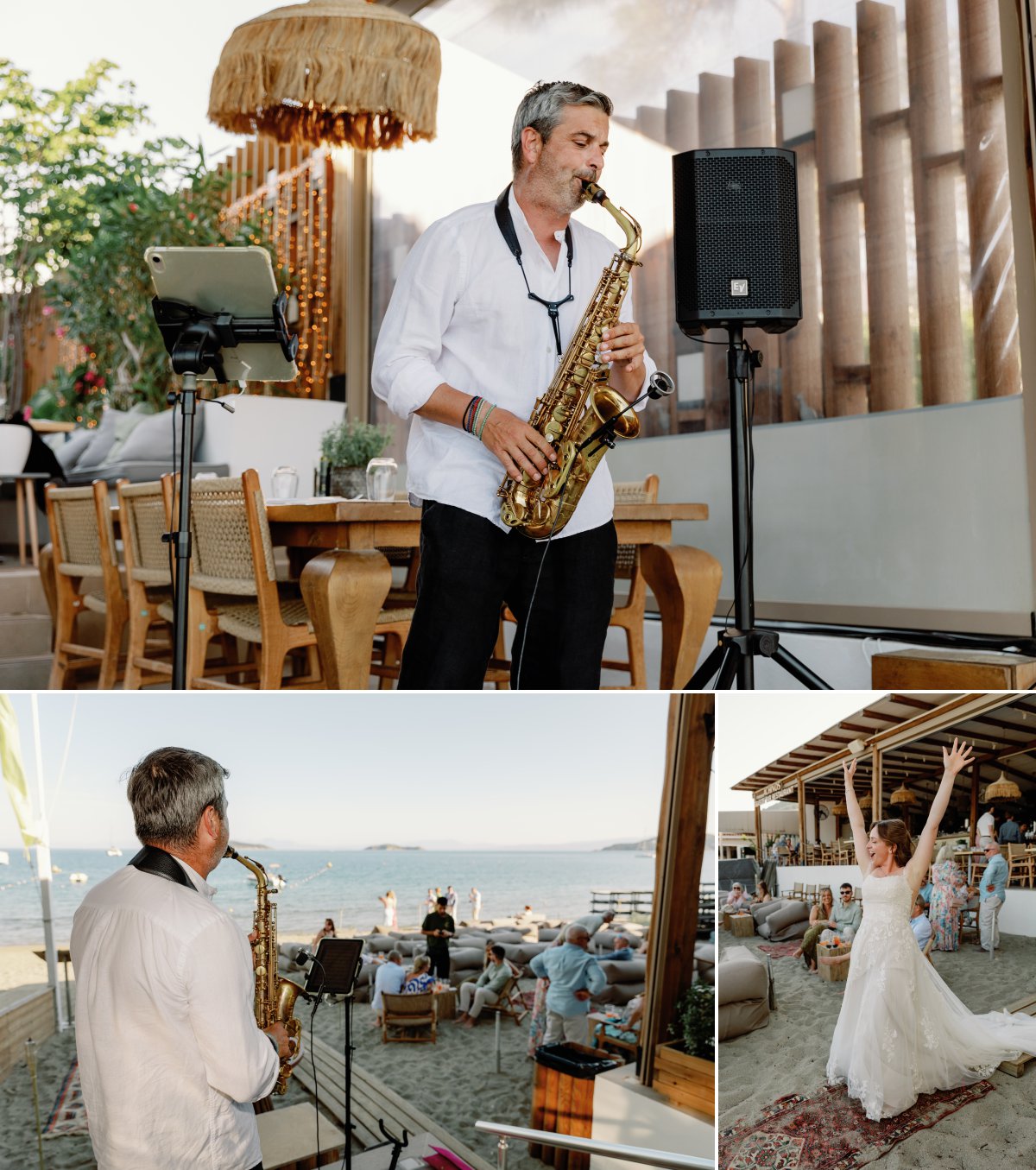wedding saxophone player in Greece